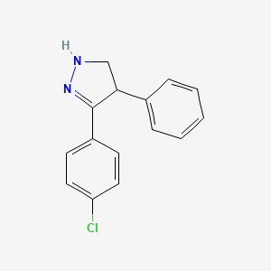 molecular formula C15H13ClN2 B1599783 3-(4-chlorophenyl)-4-phenyl-4,5-dihydro-1H-pyrazole CAS No. 59074-26-9