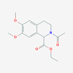 molecular formula C16H21NO5 B1599791 Ethyl 2-acetyl-6,7-dimethoxy-1,2,3,4-tetrahydroisoquinoline-1-carboxylate CAS No. 351198-20-4