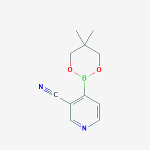molecular formula C11H13BN2O2 B1599794 3-氰基-4-(5,5-二甲基-[1,3,2]二氧杂硼环-2-基)-吡啶 CAS No. 868944-73-4