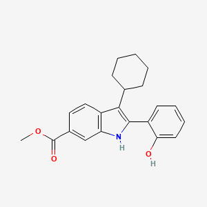 molecular formula C22H23NO3 B1599820 Methyl 3-cyclohexyl-2-(2-hydroxyphenyl)-1H-indole-6-carboxylate CAS No. 863578-50-1