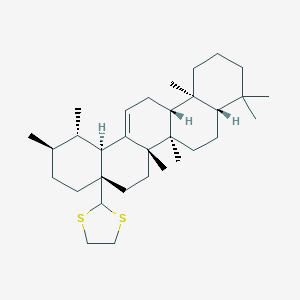 molecular formula C32H52S2 B159985 2-[(1S,2R,4As,6aR,6aS,6bR,8aS,12aS,14bS)-1,2,6a,6b,9,9,12a-heptamethyl-2,3,4,5,6,6a,7,8,8a,10,11,12,13,14b-tetradecahydro-1H-picen-4a-yl]-1,3-dithiolane CAS No. 10153-89-6
