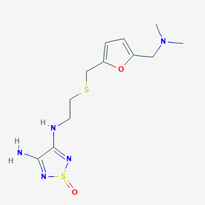 molecular formula C12H19N5O2S2 B1599873 3-N-[2-[[5-[(dimethylamino)methyl]furan-2-yl]methylsulfanyl]ethyl]-1-oxo-1,2,5-thiadiazole-3,4-diamine CAS No. 78441-82-4