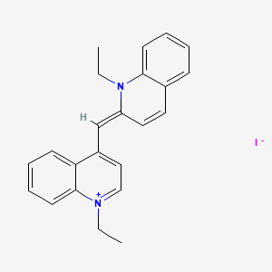 molecular formula C23H23IN2 B1599876 Quinolinium, 1-ethyl-2-[(1-ethyl-4(1H)-quinolinylidene)methyl]-, iodide CAS No. 634-21-9