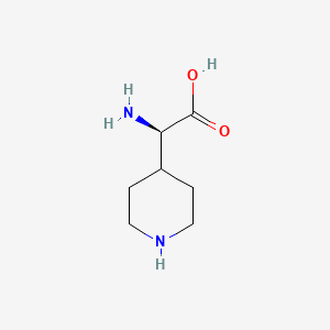 molecular formula C7H14N2O2 B1599893 4-Piperidineacetic acid, alpha-amino-, (alphar)- CAS No. 459166-02-0