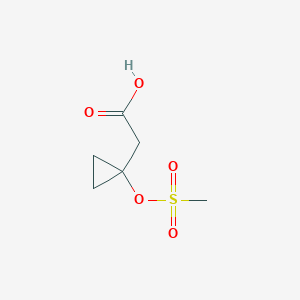 molecular formula C6H10O5S B1599898 2-(1-(甲磺酰氧基)环丙基)乙酸 CAS No. 832142-14-0