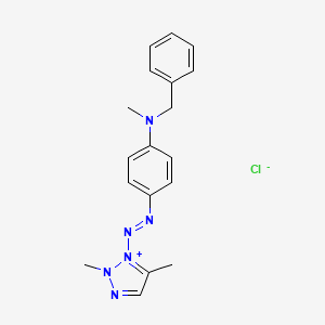 molecular formula C18H21ClN6 B1599907 1H-1,2,4-Triazolium, 1,4-dimethyl-5-((4-(methyl(phenylmethyl)amino)phenyl)azo)-, chloride CAS No. 29508-47-2