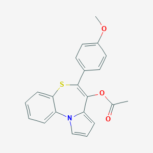 molecular formula C21H17NO3S B159994 5-(4-Methoxyphenyl)pyrrolo[2,1-d][1,5]benzothiazepin-4-ol acetate CAS No. 131403-76-4