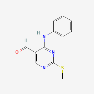 molecular formula C12H11N3OS B1599959 2-(Methylthio)-4-(phenylamino)pyrimidine-5-carbaldehyde CAS No. 211245-56-6
