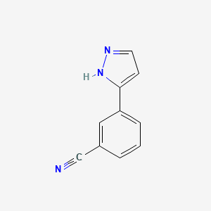 molecular formula C10H7N3 B1599985 3-(1H-Pyrazol-5-yl)benzonitrile CAS No. 149739-51-5