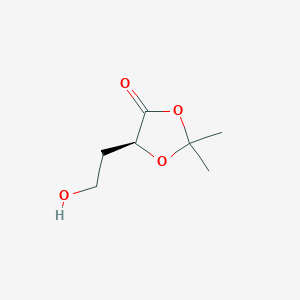 molecular formula C7H12O4 B1600056 (S)-5-(2-Hydroxyethyl)-2,2-dimethyl-1,3-dioxolan-4-one CAS No. 124724-88-5
