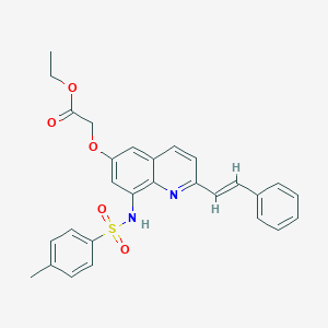 ethyl 2-[8-[(4-methylphenyl)sulfonylamino]-2-[(E)-2-phenylethenyl]quinolin-6-yl]oxyacetate