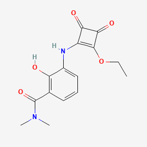 molecular formula C15H16N2O5 B1600110 3-((2-Ethoxy-3,4-dioxocyclobut-1-en-1-yl)amino)-2-hydroxy-N,N-dimethylbenzamide CAS No. 464913-33-5