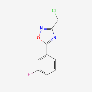 molecular formula C9H6ClFN2O B1600119 3-(Chloromethyl)-5-(3-fluorophenyl)-1,2,4-oxadiazole CAS No. 491842-63-8