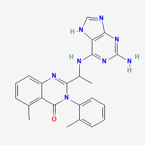 molecular formula C23H22N8O B1600120 CAL-130 Racemate CAS No. 474012-90-3