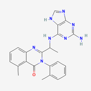 molecular formula C23H22N8O B1600120 CAL-130 (Racemate) CAS No. 474012-90-3
