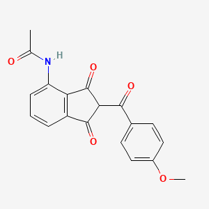 molecular formula C19H15NO5 B1600137 4-(Acetylamino)-2-(4-methoxybenzoyl)indane-1,3-dione CAS No. 247149-95-7