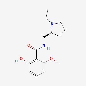 molecular formula C15H22N2O3 B1600175 (S)-N-((1-Ethylpyrrolidin-2-yl)methyl)-2-hydroxy-6-methoxybenzamide CAS No. 84226-04-0