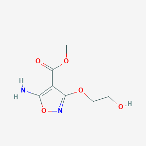 molecular formula C7H10N2O5 B160018 Methyl 5-amino-3-(2-hydroxyethoxy)-1,2-oxazole-4-carboxylate CAS No. 126865-31-4