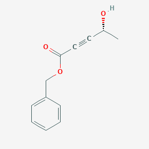 2-Pentynoic acid, 4-hydroxy-, phenylmethyl ester, (4R)-
