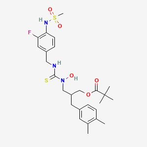 [2-[(3,4-Dimethylphenyl)methyl]-3-[[3-fluoro-4-(methanesulfonamido)phenyl]methylcarbamothioyl-hydroxyamino]propyl] 2,2-dimethylpropanoate