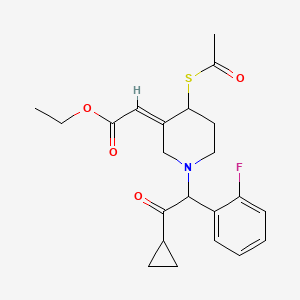 molecular formula C22H26FNO4S B1600268 ethyl (2E)-2-[4-acetylsulfanyl-1-[2-cyclopropyl-1-(2-fluorophenyl)-2-oxoethyl]piperidin-3-ylidene]acetate CAS No. 204206-08-6