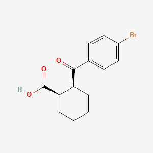 molecular formula C14H14BrO3- B1600281 cis-2-(4-Bromobenzoyl)cyclohexanecarboxylic acid CAS No. 85603-41-4