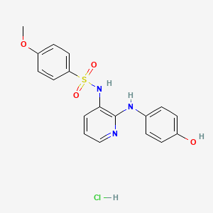 molecular formula C18H18ClN3O4S B1600285 N-[2-(4-hydroxyanilino)pyridin-3-yl]-4-methoxybenzenesulfonamide;hydrochloride CAS No. 141450-48-8