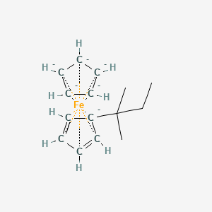 molecular formula C15H20Fe-6 B1600287 cyclopentane;iron;5-(2-methylbutan-2-yl)cyclopenta-1,3-diene CAS No. 53954-86-2