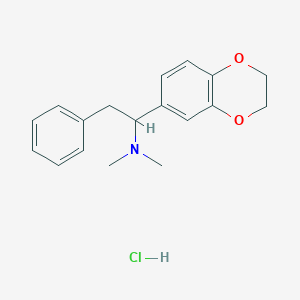molecular formula C18H22ClNO2 B160030 N,N-Dimethyl-alpha-(phenylmethyl)-2,3-dihydro-1,4-benzodioxin-6-methanamine hydrochloride CAS No. 130397-02-3