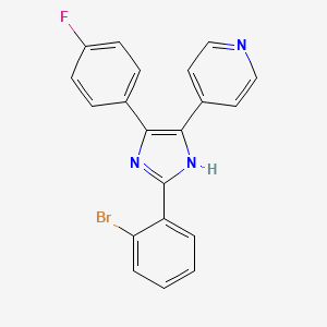 molecular formula C20H13BrFN3 B1600315 4-[2-(2-bromophenyl)-4-(4-fluorophenyl)-1H-imidazol-5-yl]Pyridine CAS No. 384820-17-1