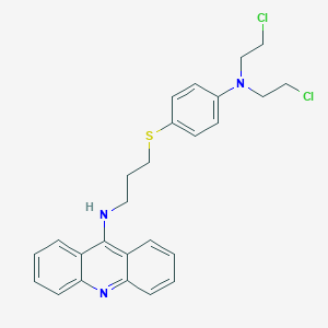 molecular formula C26H27Cl2N3S B160032 N-(3-((4-(Bis(2-chloroethyl)amino)phenyl)thio)propyl)-9-acridinamine CAS No. 130031-49-1