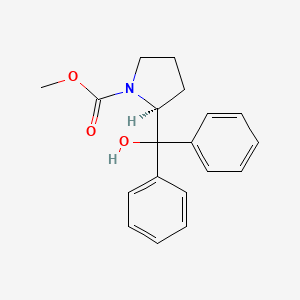 molecular formula C19H21NO3 B1600419 Methyl (2S)-(-)-2-(hydroxydiphenylmethyl)-1-pyrrolidinecarboxylate CAS No. 352535-68-3