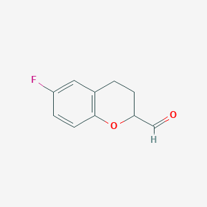 molecular formula C10H9FO2 B1600484 6-fluoro-3,4-dihydro-2H-[1]benzopyran-2-carbaldehyde CAS No. 409346-73-2