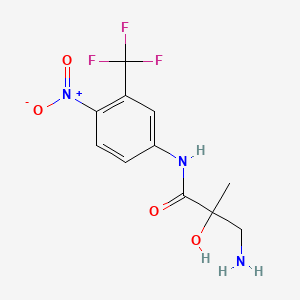molecular formula C11H12F3N3O4 B1600508 3-amino-2-hydroxy-2-methyl-N-[4-nitro-3-(trifluoromethyl)phenyl]propanamide CAS No. 279228-81-8