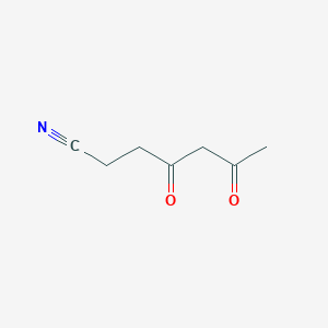 molecular formula C7H9NO2 B160051 4,6-Dioxoheptanenitrile CAS No. 127528-53-4