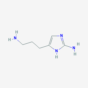 molecular formula C6H12N4 B1600527 5-(3-aminopropyl)-1H-imidazol-2-amine CAS No. 202391-71-7