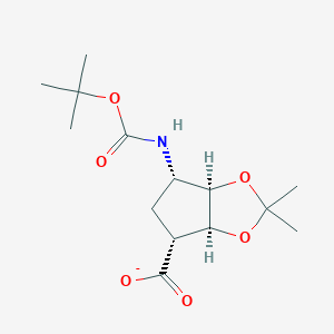 (3Ar,4S,6R,6aS)-2,2-dimethyl-4-[(2-methylpropan-2-yl)oxycarbonylamino]-4,5,6,6a-tetrahydro-3aH-cyclopenta[d][1,3]dioxole-6-carboxylate