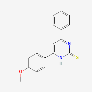 molecular formula C17H14N2OS B1600723 6-(4-甲氧基苯基)-4-苯基嘧啶-2(1H)-硫酮 CAS No. 66443-37-6