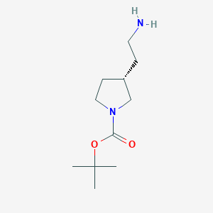 molecular formula C11H22N2O2 B1600734 (S)-Tert-butyl 3-(2-aminoethyl)pyrrolidine-1-carboxylate CAS No. 274692-08-9