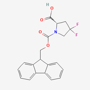 molecular formula C20H17F2NO4 B1600736 (2s)-Fmoc-4,4-difluoro-pyrrolidine-2-carboxylic acid CAS No. 203866-21-1