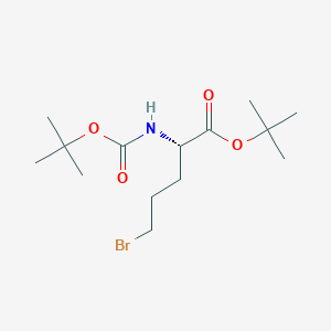 molecular formula C14H26BrNO4 B1600748 (S)-tert-Butyl 5-bromo-2-((tert-butoxycarbonyl)amino)pentanoate CAS No. 91229-86-6