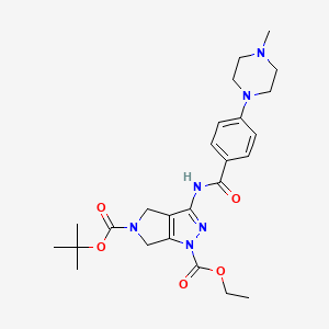 5-tert-butyl 1-ethyl 3-(4-(4-methylpiperazin-1-yl)benzamido)pyrrolo[3,4-c]pyrazole-1,5(4H,6H)-dicarboxylate