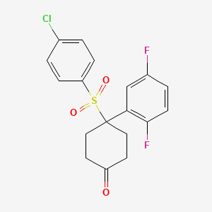 4-(4-Chlorophenylsulfonyl)-4-(2,5-difluorophenyl)cyclohexanone