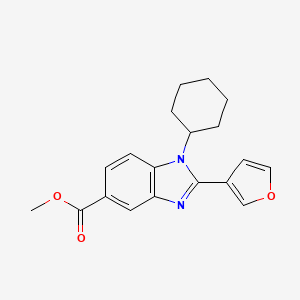 molecular formula C19H20N2O3 B1600905 Methyl 1-cyclohexyl-2-(furan-3-yl)-1H-benzimidazole-5-carboxylate CAS No. 824949-98-6
