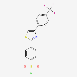 4-(4-(4-(Trifluoromethyl)phenyl)thiazol-2-yl)benzene-1-sulfonyl chloride