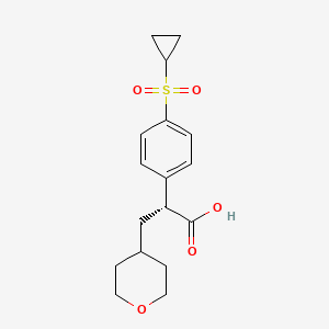 molecular formula C17H22O5S B1600944 (R)-2-(4-Cyclopropanesulfonylphenyl)-3-(tetrahydropyran-4-yl)propionic acid CAS No. 745053-49-0