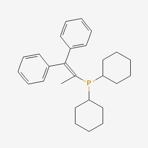molecular formula C27H35P B1601076 dicyclohexyl(1,1-diphenylprop-1-en-2-yl)phosphane CAS No. 384842-24-4