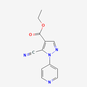 molecular formula C12H10N4O2 B1601133 ethyl 5-cyano-1-(pyridin-4-yl)-1H-pyrazole-4-carboxylate CAS No. 98476-15-4