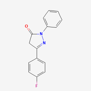 molecular formula C15H11FN2O B1601263 2,4-Dihydro-5-(4-fluorophenyl)-2-phenyl-3H-pyrazol-3-one CAS No. 575455-54-8