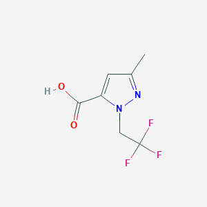 molecular formula C7H7F3N2O2 B1601297 3-Methyl-1-(2,2,2-trifluoroethyl)-1H-pyrazole-5-carboxylic acid CAS No. 89239-83-8